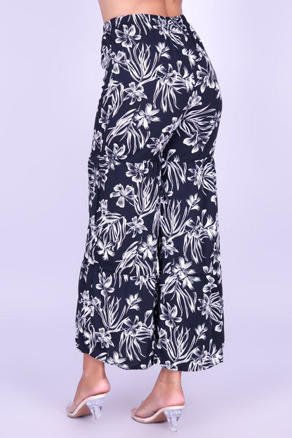 PALM & PETAL TIERED PANTS