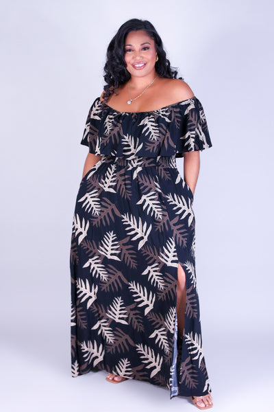 LAUA'E OFF SHOULDER MAXI DRESS