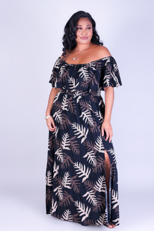 LAUA'E OFF SHOULDER MAXI DRESS