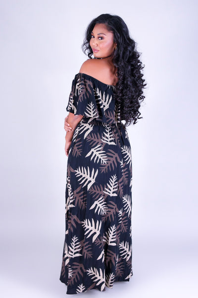 LAUA'E OFF SHOULDER MAXI DRESS