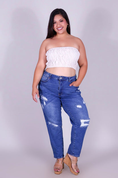 GIVE ME SUGAR SMOCKED CROP TUBE TOP