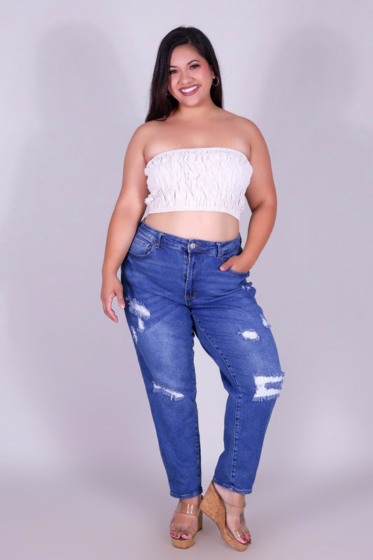 GIVE ME SUGAR SMOCKED CROP TUBE TOP