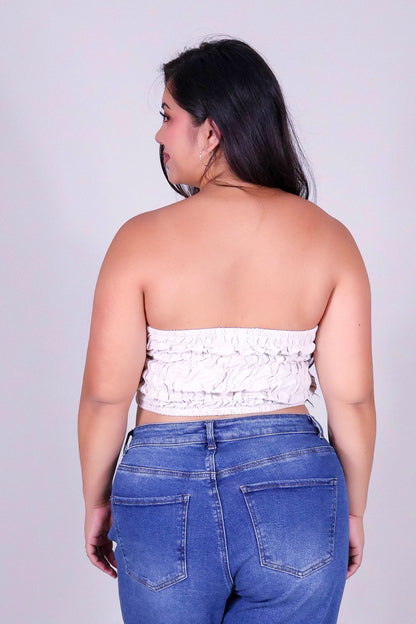 GIVE ME SUGAR SMOCKED CROP TUBE TOP