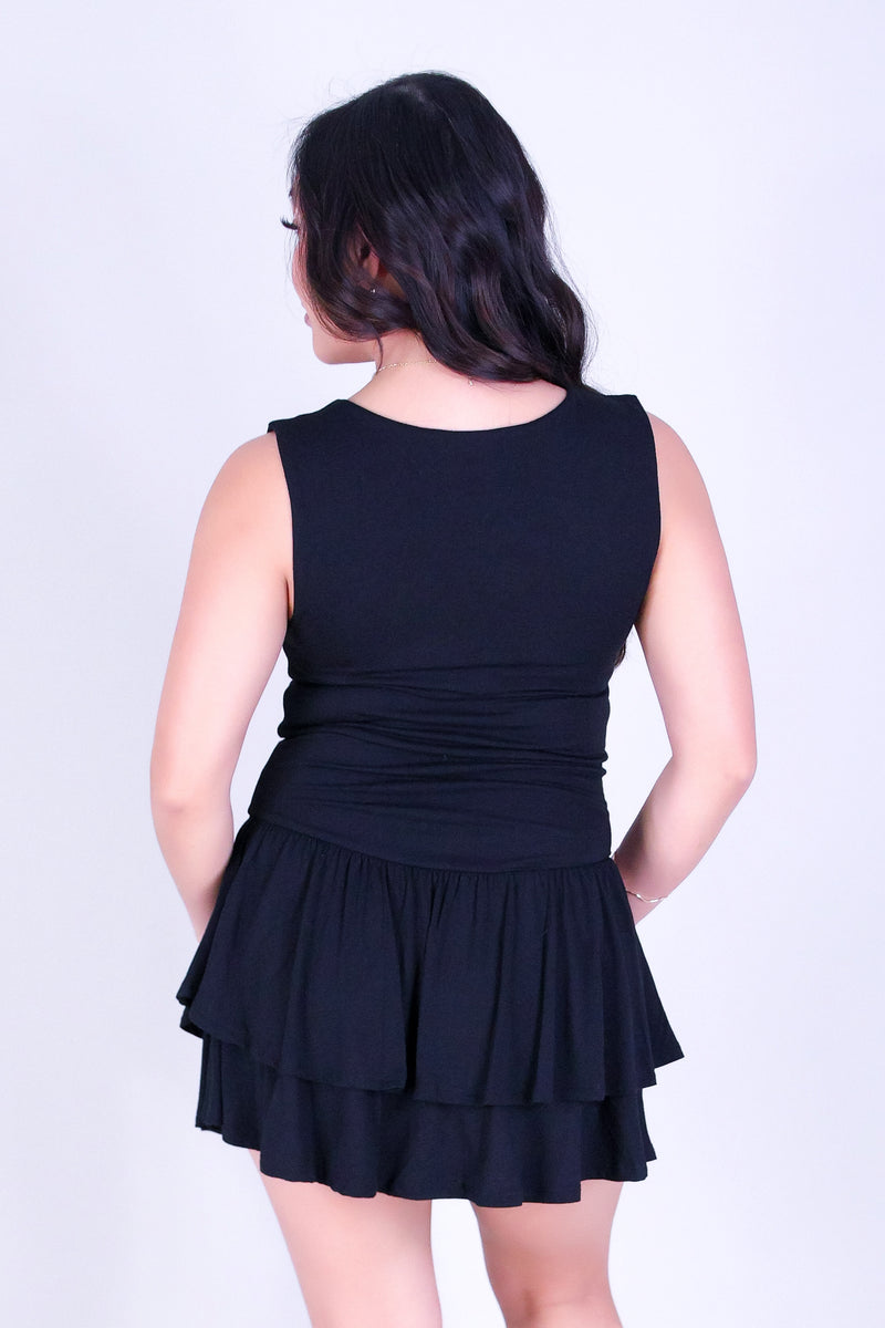 TWIRL ME RUFFLE DRESS