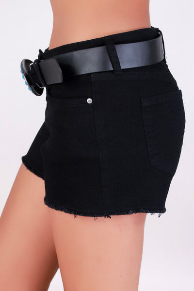 Jeans Warehouse Hawaii - DENIM SHORTS - THE BELTED BABE DENIM SHORTS | By YMI JEANS