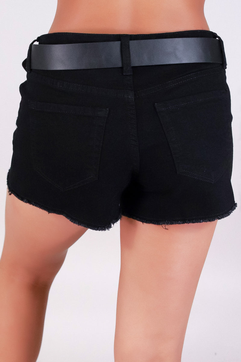 Jeans Warehouse Hawaii - DENIM SHORTS - THE BELTED BABE DENIM SHORTS | By YMI JEANS