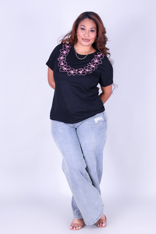 OUTLINE HIBISCUS LEI TEE