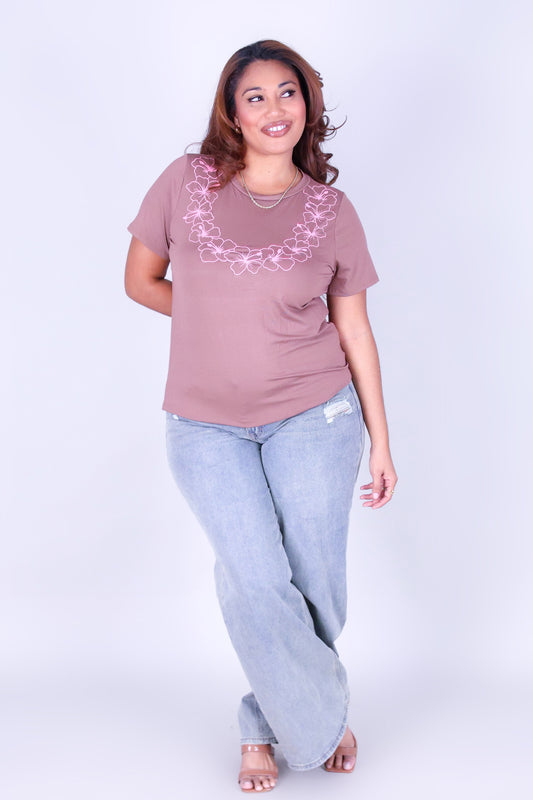 OUTLINE HIBISCUS LEI TEE