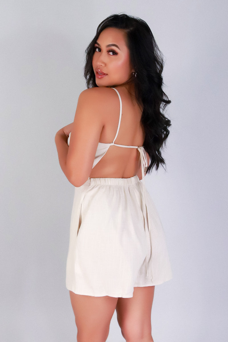 Jeans Warehouse Hawaii - SOLID ROMPERS - TIE ME CUTE ROMPER | By OLIVE & CO