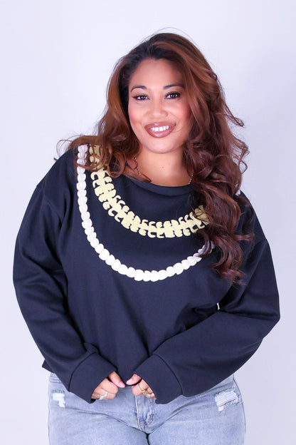 PUAKENIKENI PIKAKE LEI SWEATER