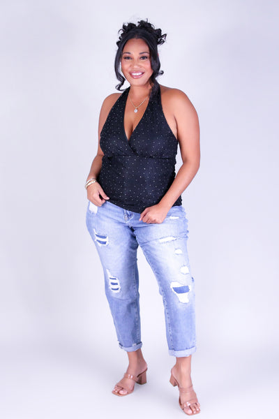 LACED DESIRE HALTER TOP