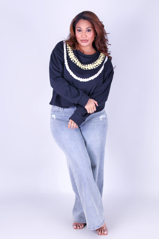 PUAKENIKENI PIKAKE LEI SWEATER