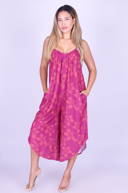 SILK FLOSS TREE FLOWER NO WAIST JUMPSUIT
