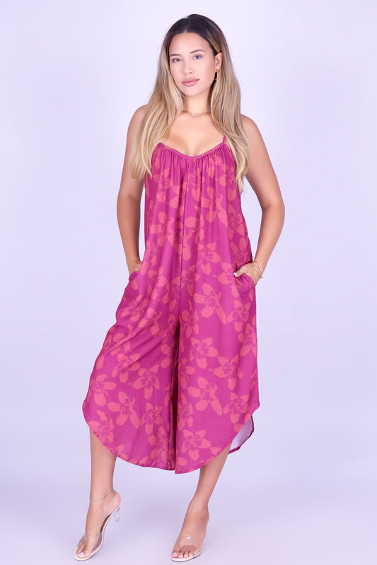 SILK FLOSS TREE FLOWER NO WAIST JUMPSUIT