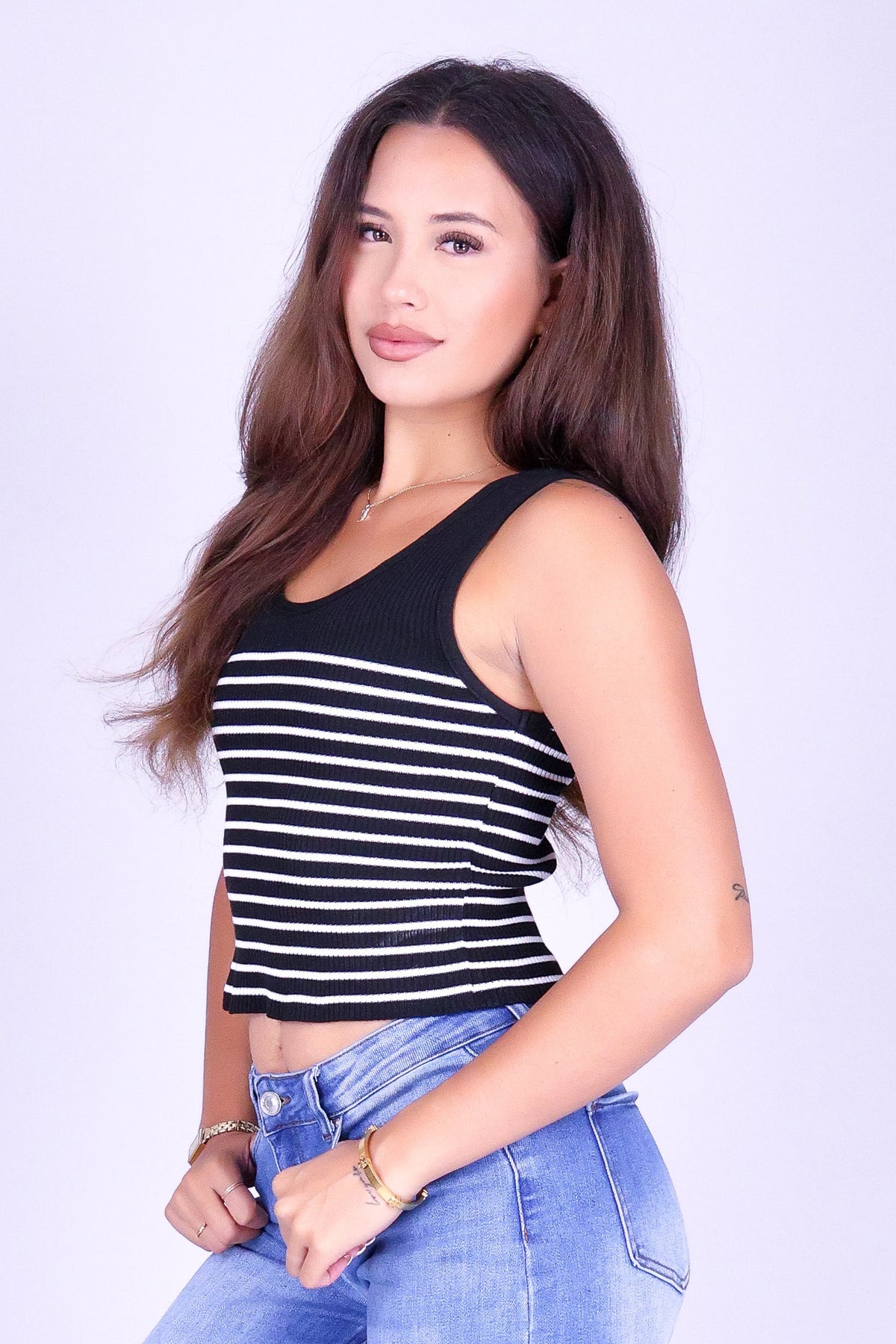 SUNDAY STRIPES SWEATER TANK