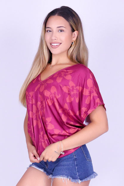SILK FLOSS TREE FLOWER DOLMAN TOP