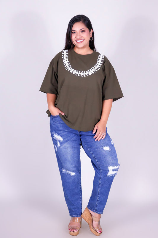 PUAKENIKENI OVERSIZED LEI TEE