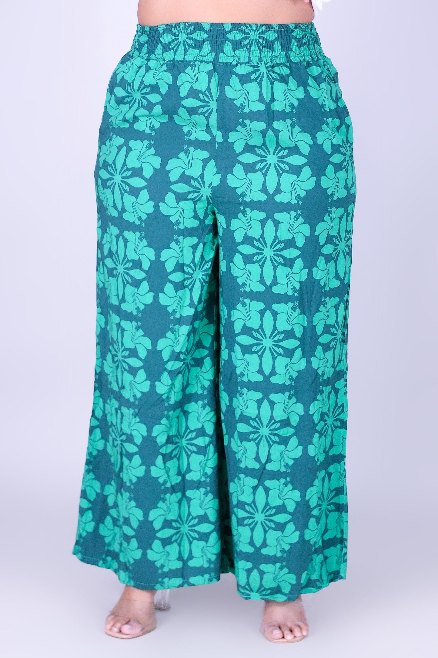 HIBISCUS QUILT SMOCKED WAIST PANTS