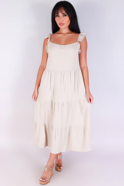 Jeans Warehouse Hawaii - SOLID LONG DRESSES - HERE WITH ME TIERED MAXI DRESS | By ROKOKO