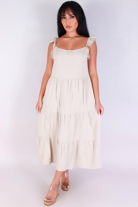 HERE WITH ME TIERED MAXI DRESS