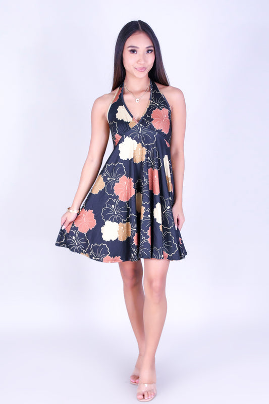 MULTI ALOALO HALTER DRESS
