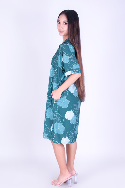 MULTI ALOALO BUTTON DOWN DRESS