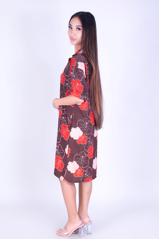 MULTI ALOALO BUTTON DOWN DRESS