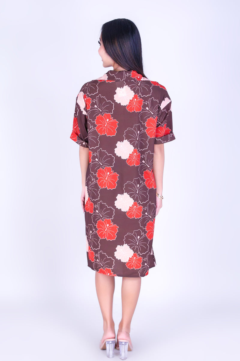 MULTI ALOALO BUTTON DOWN DRESS