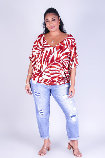 WATERCOLOR PARADISE DOLMAN TOP