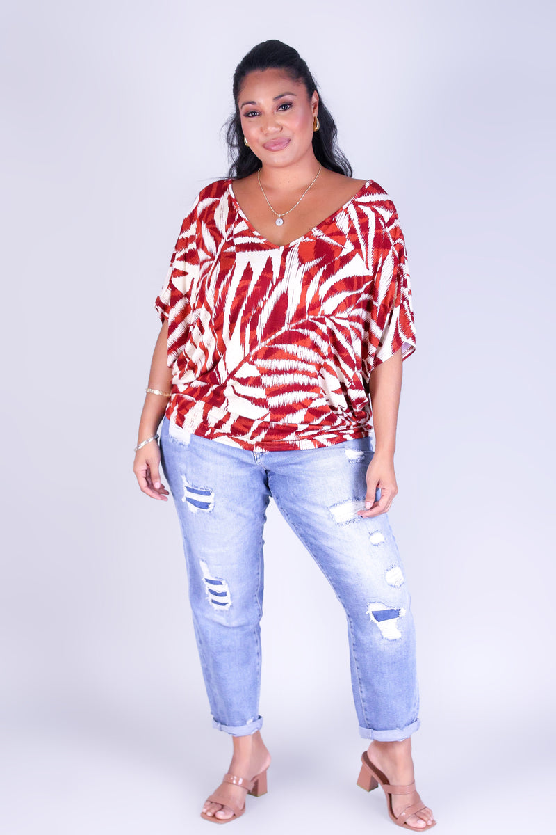 WATERCOLOR PARADISE DOLMAN TOP