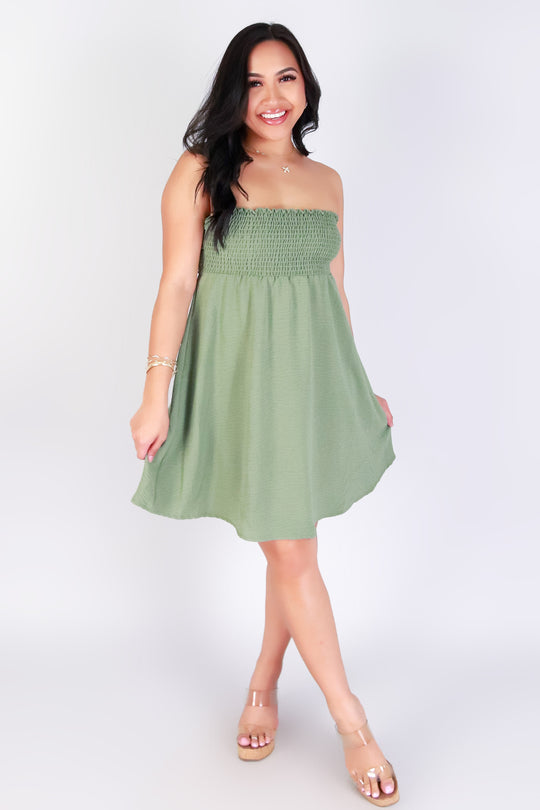 SMOCKED IN LOVE TUBE DRESS