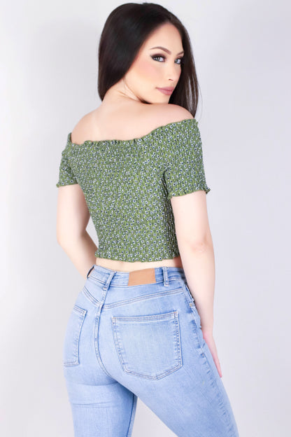 Jeans Warehouse Hawaii - S/S PRINT WOVEN DRESSY TOPS - NEXT TRIAL CROP TOP | By PAPERMOON/ B_ENVIED