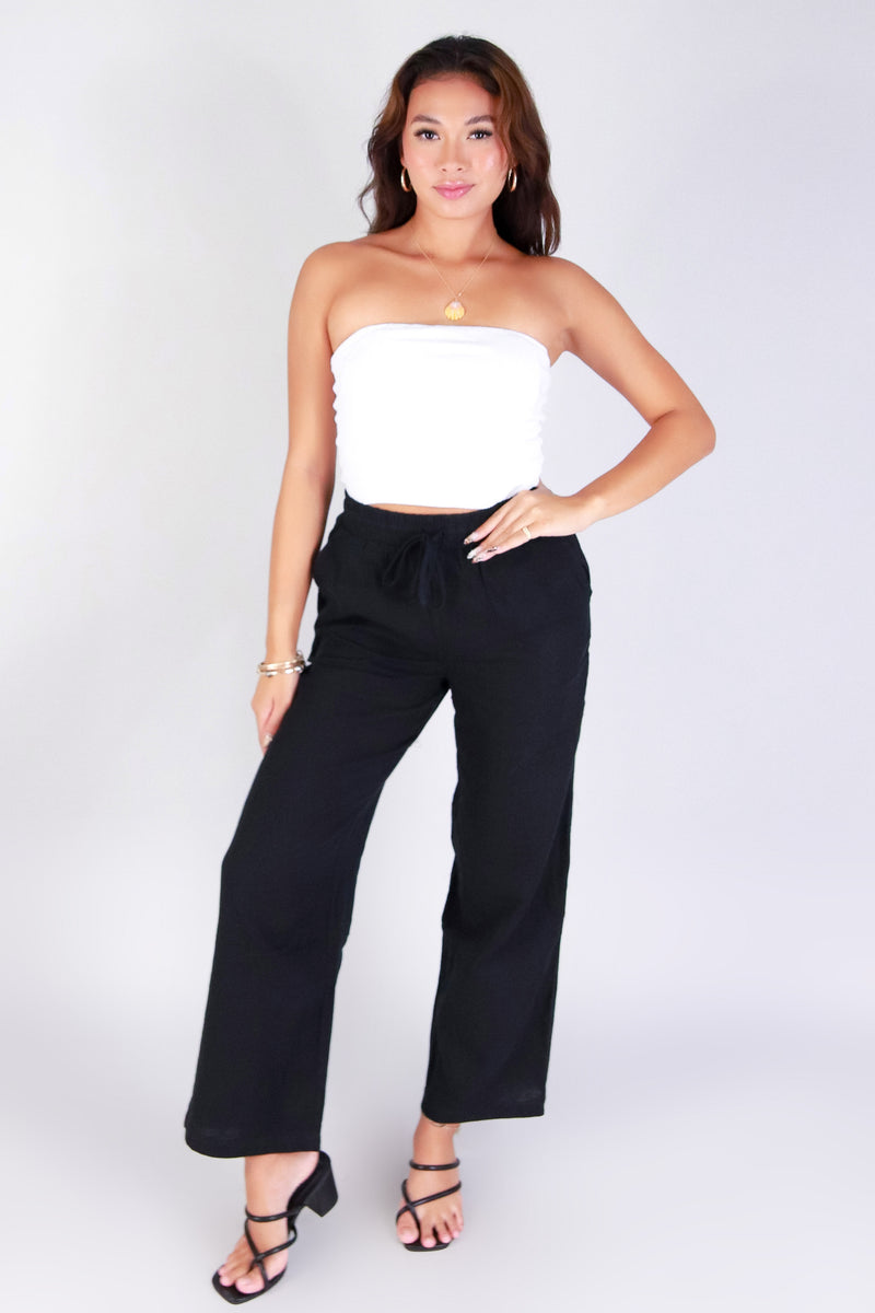 Jeans Warehouse Hawaii - SOLID WOVEN PANTS - NEVER TOO LATE PANTS | By AMBIANCE APPAREL