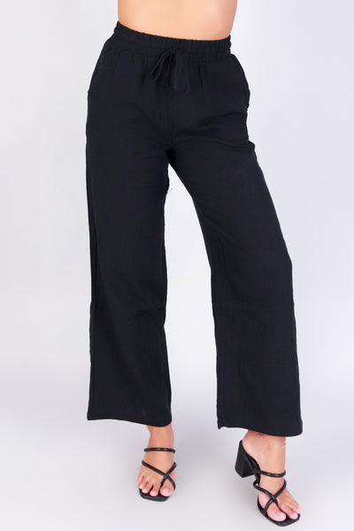Jeans Warehouse Hawaii - SOLID WOVEN PANTS - NEVER TOO LATE PANTS | By AMBIANCE APPAREL