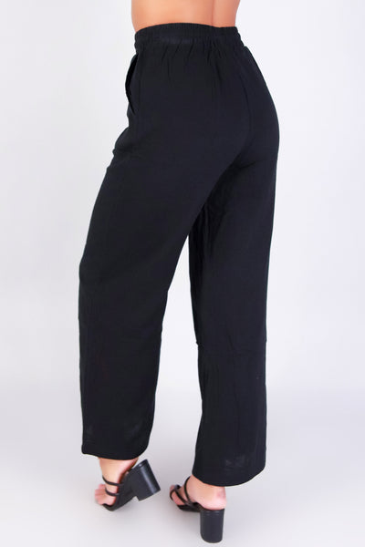 Jeans Warehouse Hawaii - SOLID WOVEN PANTS - NEVER TOO LATE PANTS | By AMBIANCE APPAREL