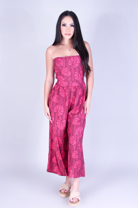 ANTHURIUM PALAKA TIE BACK JUMPSUIT