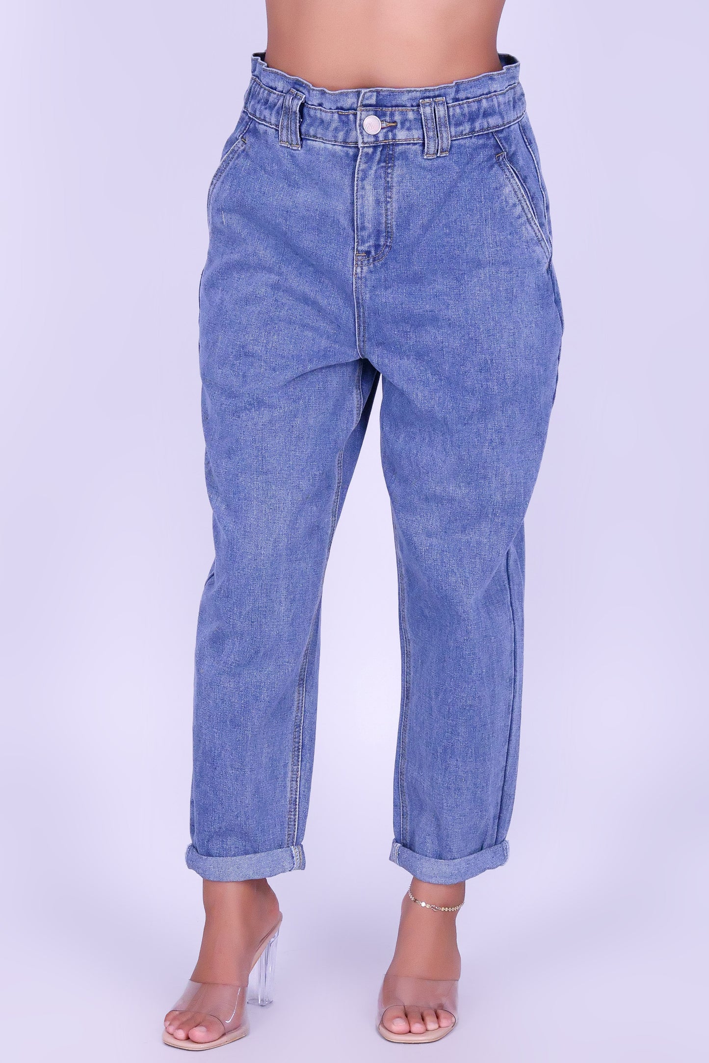 CURVED APPEAL BARREL JEANS