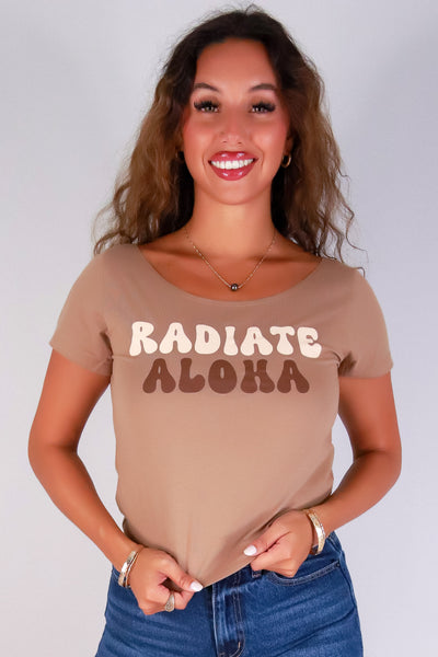 Jeans Warehouse Hawaii - S/S SCREEN - RADIATE ALOHA OFF SHOULDER TOP | By ORGANIC GENERATION