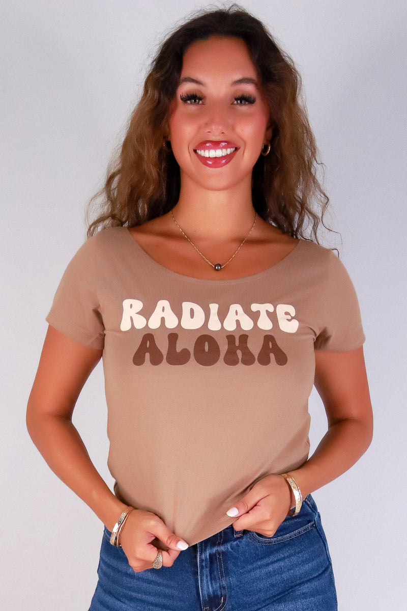 Jeans Warehouse Hawaii - S/S SCREEN - RADIATE ALOHA OFF SHOULDER TOP | By ORGANIC GENERATION