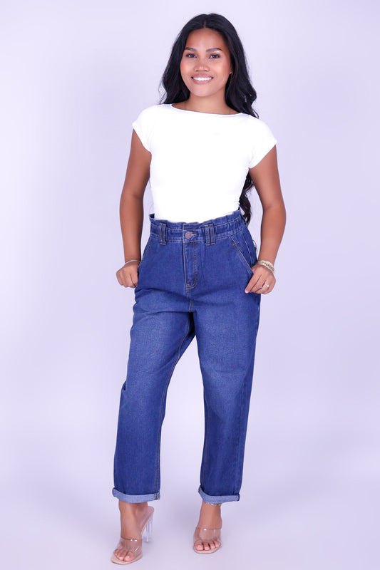 CURVED APPEAL BARREL JEANS
