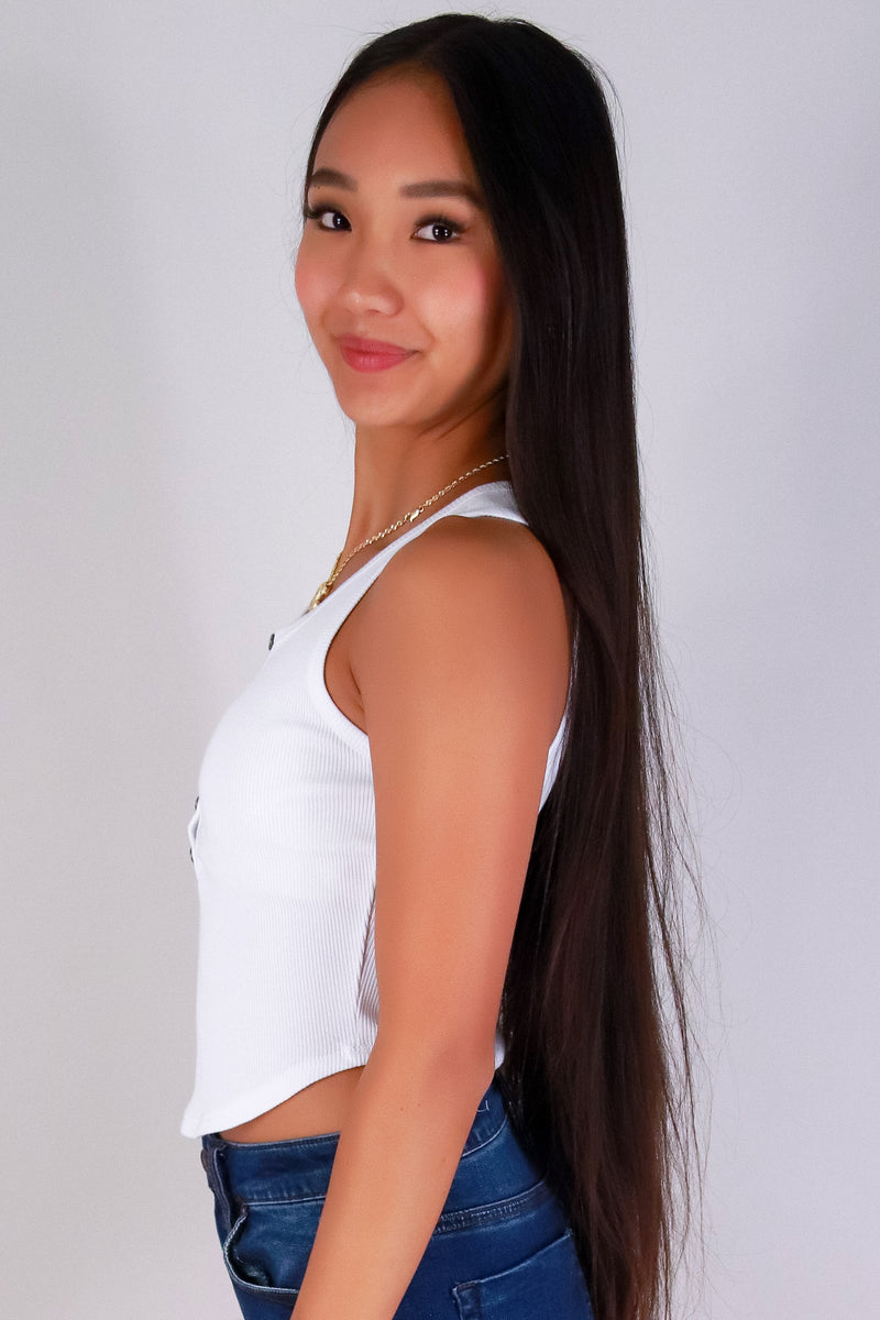 Jeans Warehouse Hawaii - SL CASUAL SOLID - BUTTON BASICS TANK TOP | By CRESCITA APPAREL/SHINE I