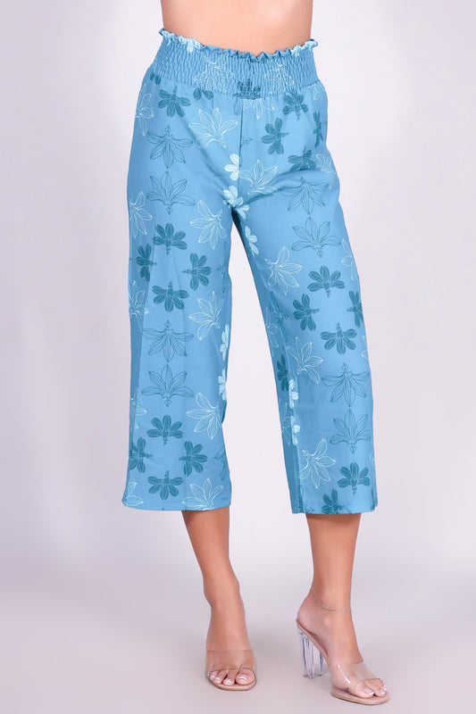 NAUPAKA SMOCKED WAIST CAPRI'S