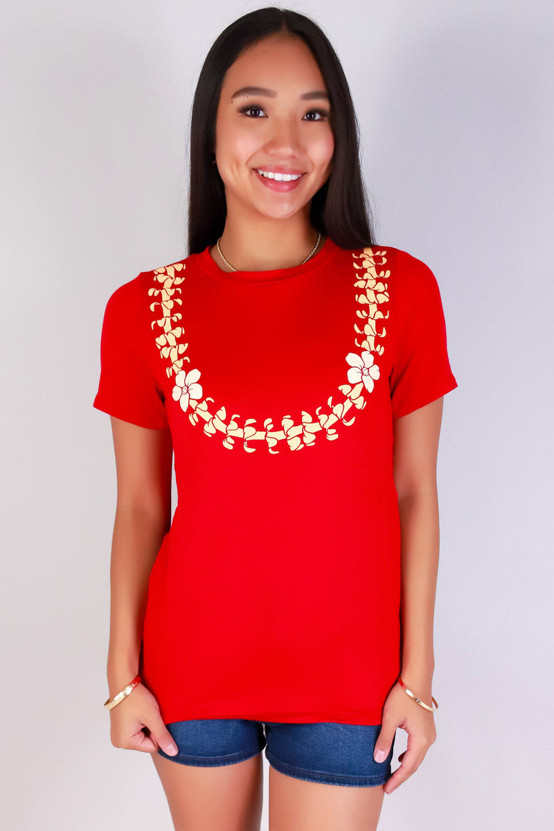 Jeans Warehouse Hawaii - S/S SCREEN - PUAKENIKENI LEI TEE | By LUZ