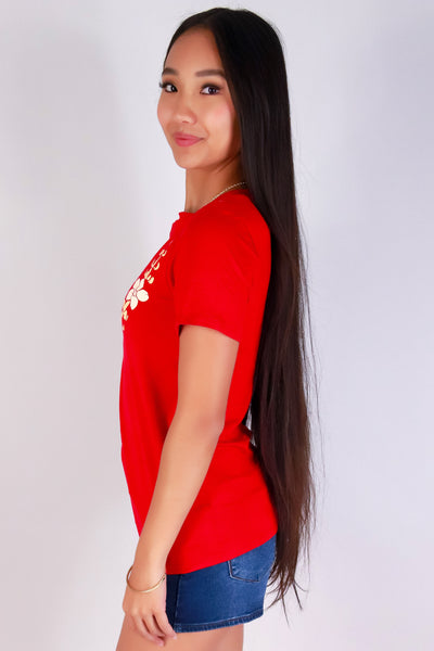 Jeans Warehouse Hawaii - S/S SCREEN - PUAKENIKENI LEI TEE | By LUZ