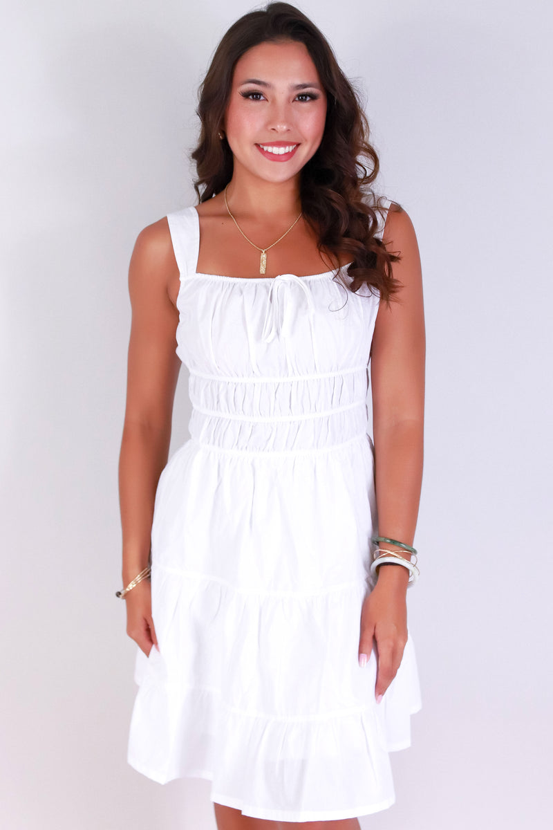 Jeans Warehouse Hawaii - S/L SHORT SOLID DRESSES - SUNSET SWAY DRESS | By POPULAR 21