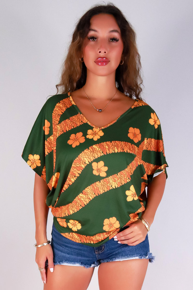 Jeans Warehouse Hawaii - SS PRINT - ILIMA DOLMAN TOP | By LUZ