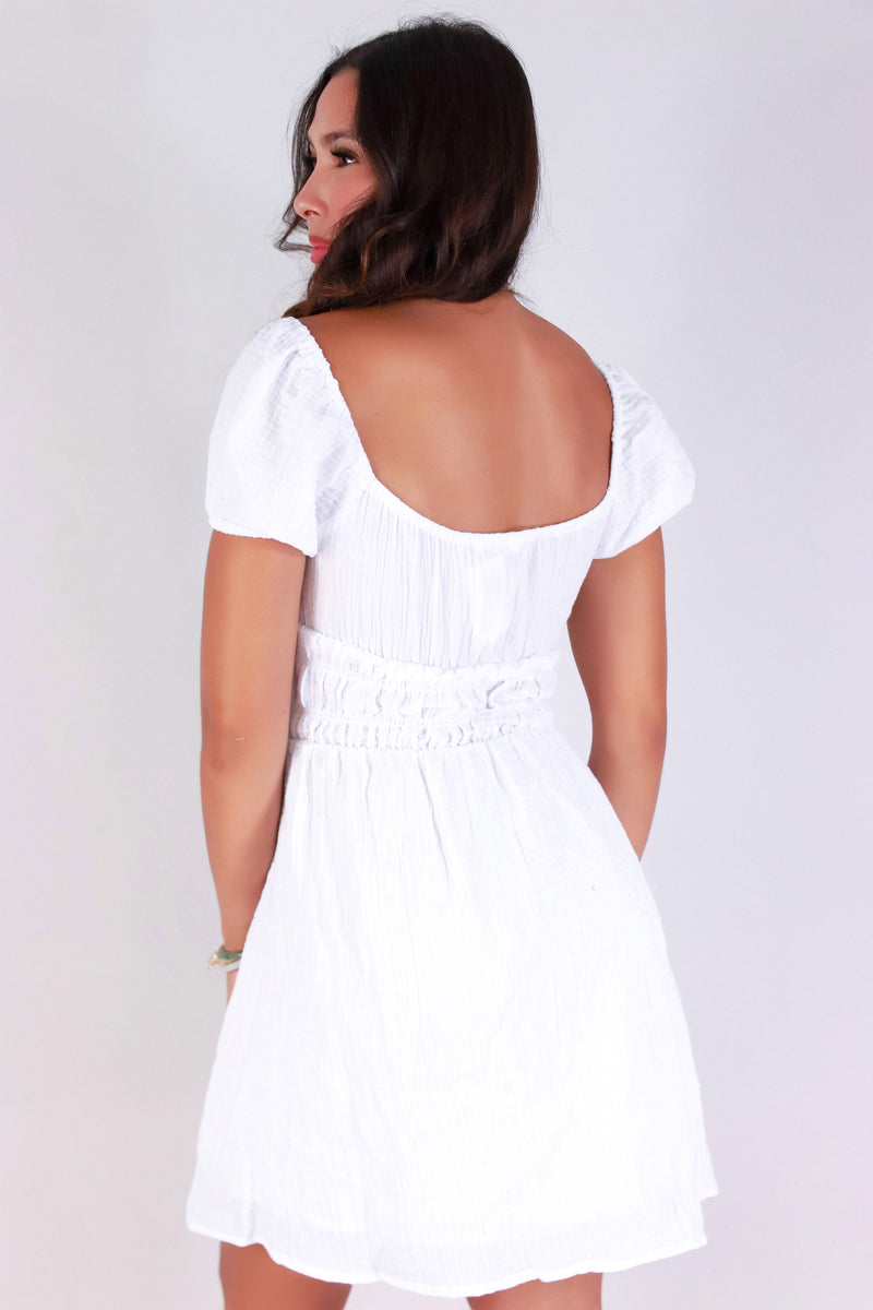 Jeans Warehouse Hawaii - SLEEVE SHORT SOLID DRESSES - CLOUD NINE DRESS | By POPULAR 21