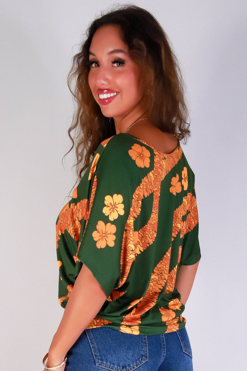 Jeans Warehouse Hawaii - SS PRINT - ILIMA DOLMAN TOP | By LUZ