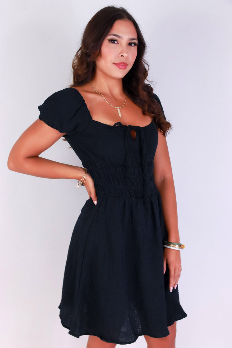 Jeans Warehouse Hawaii - SLEEVE SHORT SOLID DRESSES - CLOUD NINE DRESS | By POPULAR 21