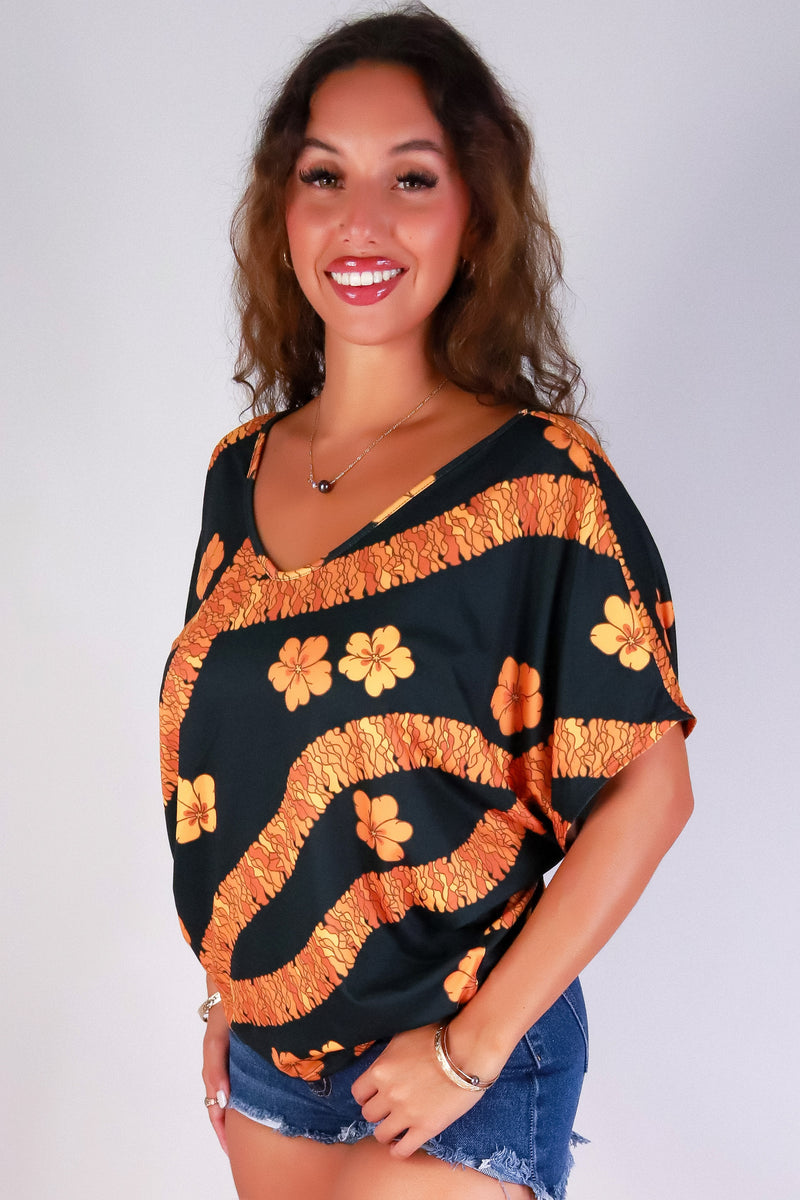 Jeans Warehouse Hawaii - SS PRINT - ILIMA DOLMAN TOP | By LUZ